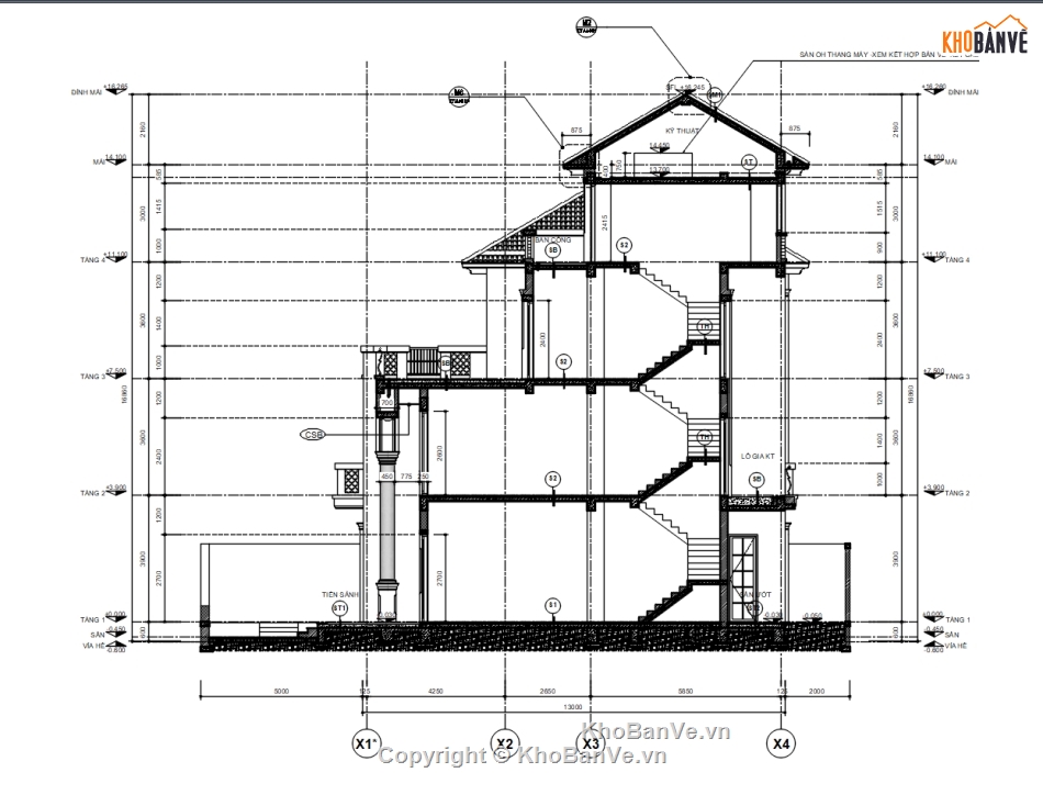 Bản vẽ thi công,Villa Địa trung Hải,Bệt thự Sun Group HTT Group