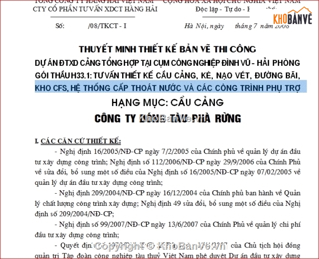 Bản vẽ bến cảng,cảng tổng hợp đình vũ,thiết kế bến cảng