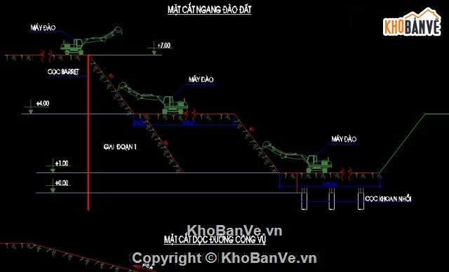 bản vẽ,bản vẽ biện pháp thi công đào đất