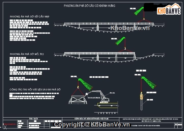 phá dỡ cầu cũ,thi công phá dỡ cầu,phá cầu,bản vẽ biện pháp thi công phá cầu