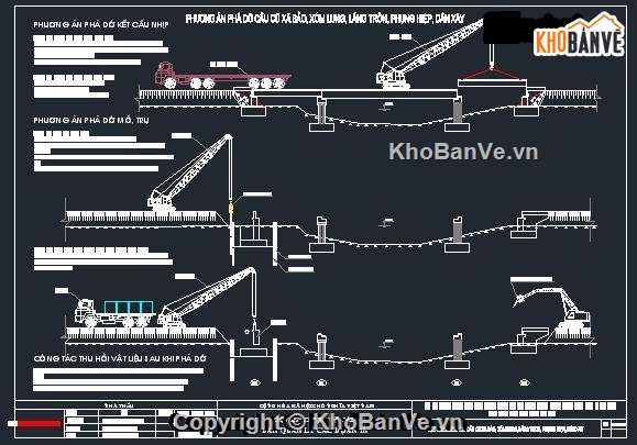 phá dỡ cầu cũ,thi công phá dỡ cầu,phá cầu,bản vẽ biện pháp thi công phá cầu