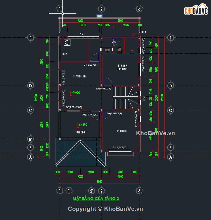thiết kế biệt thự 2 tầng,Bản vẽ thiết kế biệt thự,2 tầng