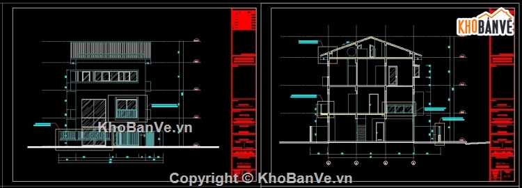 bản vẽ biệt thự 3 tầng hiện đại,biệt thự 3 tầng 8x10m,thiết kế biệt thự 3 tầng,mẫu biệt thự 3 tầng