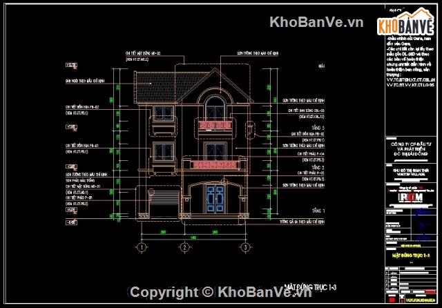 kiến trúc 3 tầng 9.5x11.5m,Vinhomes Riverside,mẫu biệt thự,biệt thự đơn lập,bảm vẽ biệt thự 3 tầng