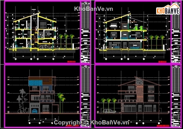 bản vẽ biệt thự hiện đại,bản vẽ biệt thự 3 tầng,bản vẽ,bản vẽ biệt thự