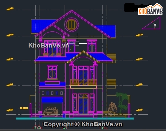 Bản vẽ,Bản vẽ thiết kế biệt thự,Biệt thự,Bản vẽ biệt thự 4 tầng