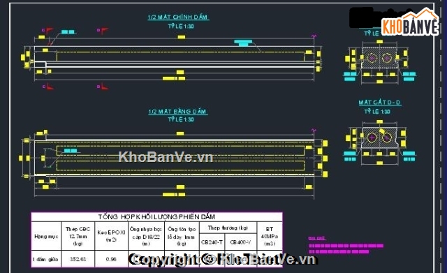 bản vẽ dầm bản,bản vẽ,bản vẽ cầu dầm