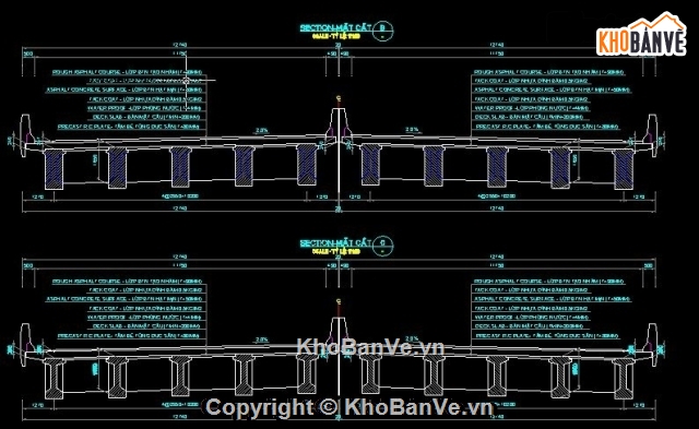 Bản vẽ,Bản vẽ cầu dầm,Thiết kế cầu dầm