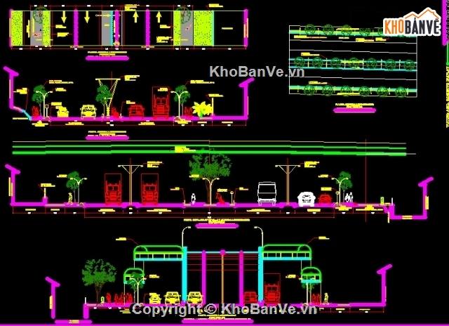 cầu đi bộ,cầu ngang đường,mặt cắt cầu,bản vẽ cầu đường đi bộ,bản vẽ mặt cắt ngang đường