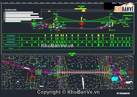 thiết kế cầu treo,cầu treo,bản vẽ,bản vẽ cầu treo