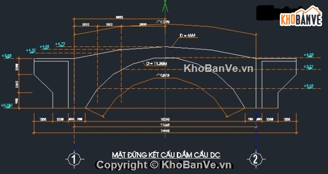 cầu công viên,cầu vòm BTCT,bản vẽ