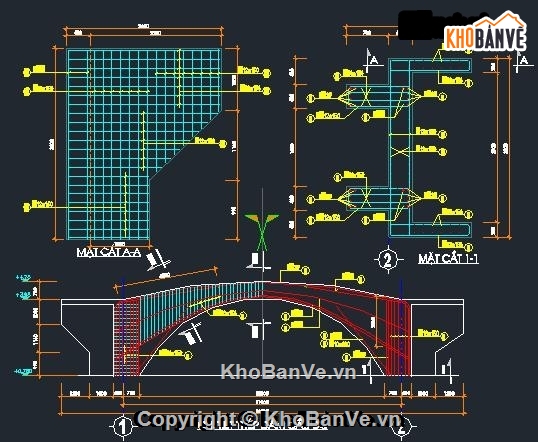 cầu công viên,cầu vòm BTCT,bản vẽ