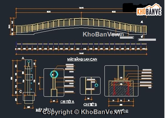 cầu công viên,cầu vòm BTCT,bản vẽ