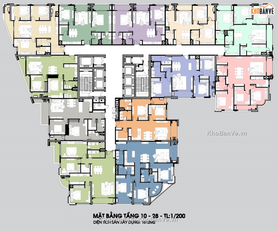 Bản vẽ chung cư cao tầng,bản vẽ chung cư,file cad chung cư,chung cư file autocad,Autocad chung cư 30 tầng