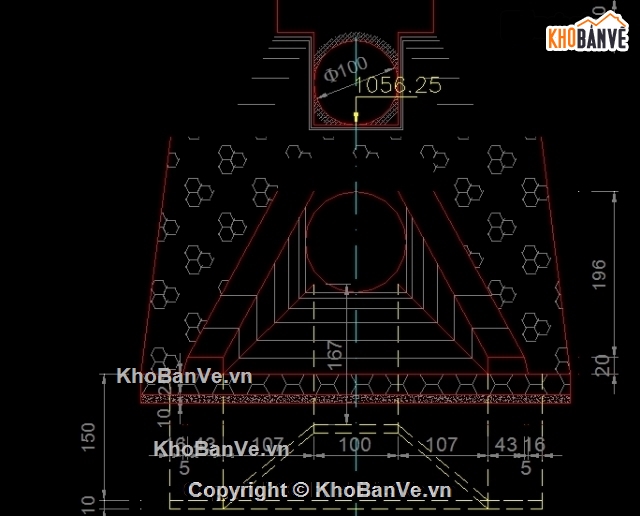 thiết kế cống tròn,bản vẽ cống tròn có bố trí giờ tiêu năng,thiết kế cống tròn địa hình miền núi,mẫu cống tròn