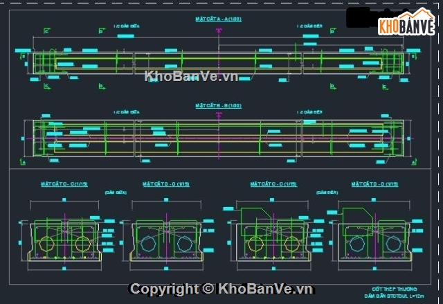 bản vẽ,bản vẽ cầu dầm bản rỗng,thiết kế cầu dầm dầm bản rỗng