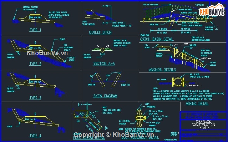 bản vẽ thiết kế đường GT,theo Tiêu chuẩn Mỹ,thiết kế đường giao thông,đường giao thông tiêu chuẩn Mỹ