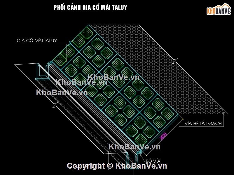bản vẽ gia cố ta luy,gia cố mái taluy,thiết kế giải pháp gia cố mái ta luy,gia cố mương,gia cố bờ kênh,gia cố mái taluy trồng cỏ