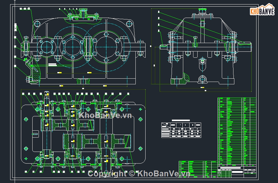 Bản vẽ chi tiết,Đồ án hộp số,Hộp giảm tốc