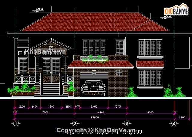 Bản vẽ,Bản vẽ nhà 2 tầng,Thiết kế nhà 2 tầng