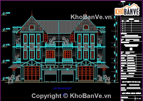 BT song lập,Song lập 3 tầng,BT song lập có PC,thiết kế biệt thự,bản vẽ