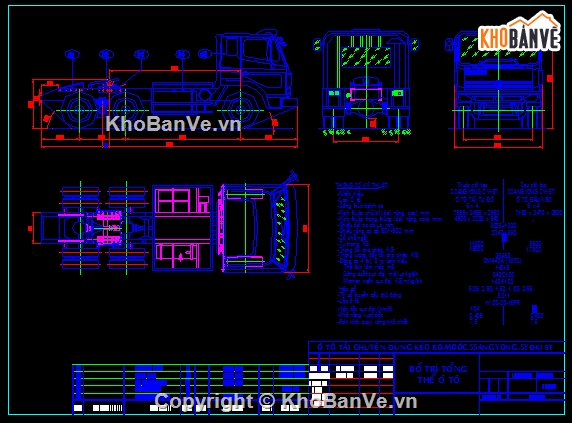 thiết kế xe tải,bản vẽ xe tải,autocad xe tải,thiết kế mẫu xe tải đầu kéo