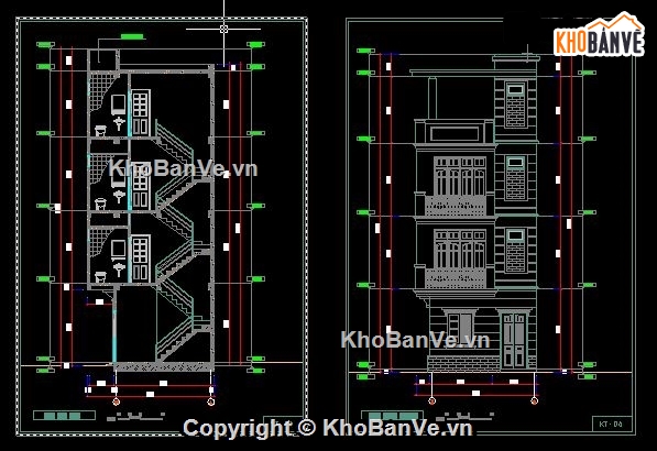 nhà 4 tầng,4 tầng,thiết kế nhà,Bản vẽ thiết kế nhà 4 tầng,Bản vẽ thiết kế nhà 4 tầng kích thước 5.4m x 5.7m