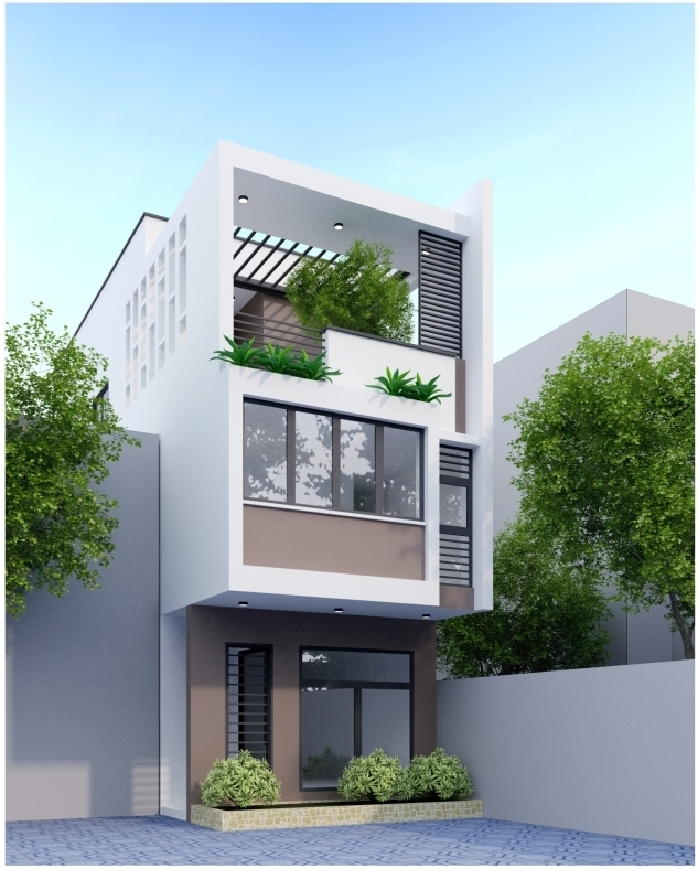Nhà Lô phố 4.9x12m,nha pho dep,bản vẽ nhà phố,ban ve nha pho,full bản vẽ nhà lô phố,thiết kế nhà lô phố