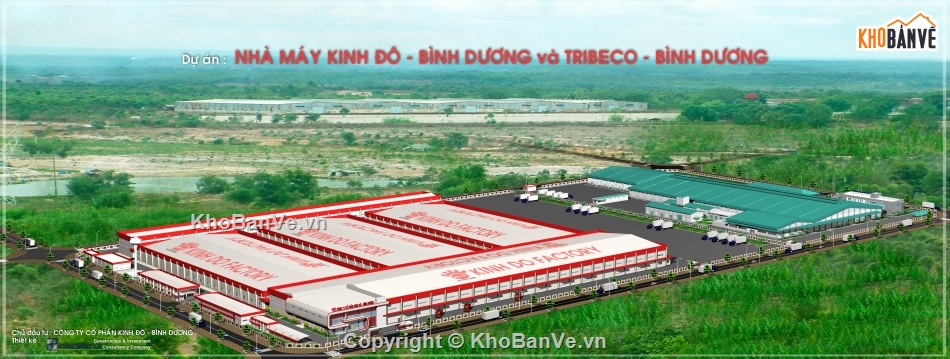 Bản vẽ thiết kế nhà máy bánh kẹo Kinh Đô Factory quy mô 5.2ha