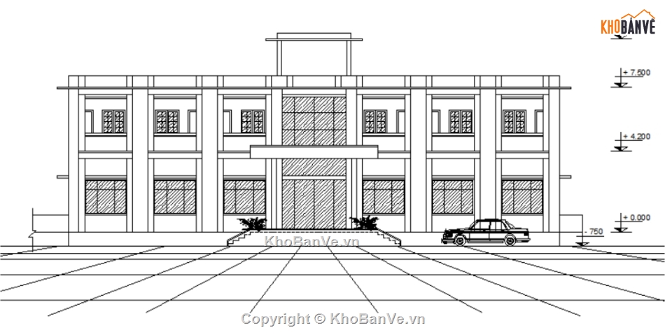 thiết kế nhà nghỉ dưỡng,Nhà nghỉ dưỡng 2 tầng 9.2x25.2m,bản vẽ autocad nhà 2 tầng