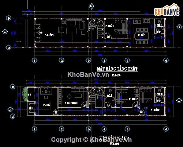 Bản vẽ,Bản vẽ nhà 2 tầng,Bản vẽ nhà ống