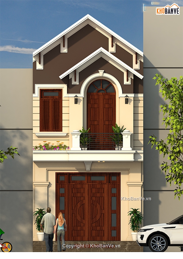 Nha pho 2 tang,Nha pho 2 tang co dien,Nha pho 4.5x20m,bản vẽ nhà phố 2 tầng,mẫu nhà phố 2 tầng