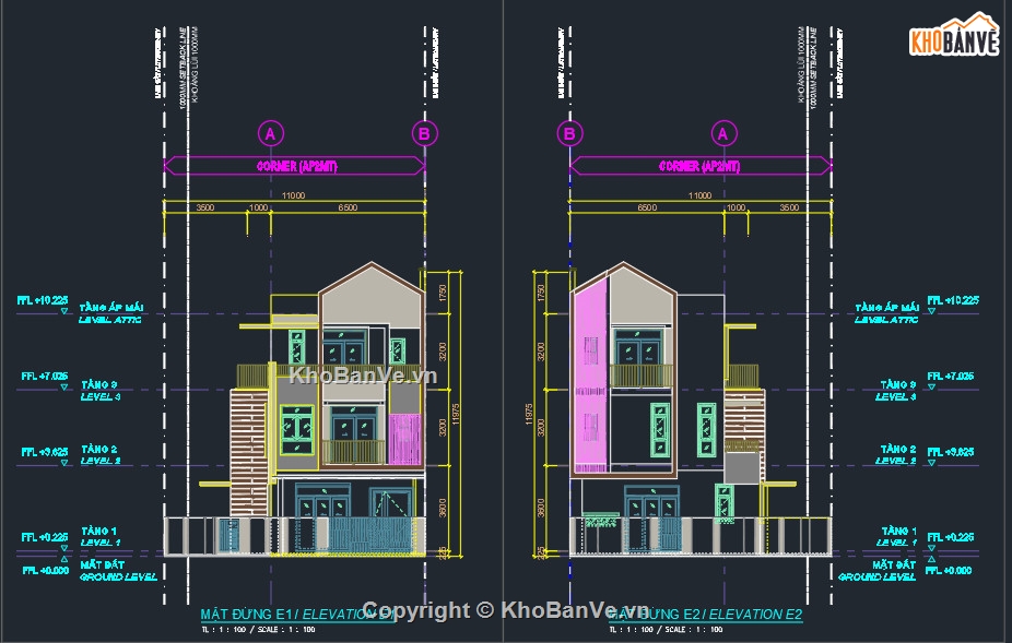 Bản vẽ nhà phố,thiết kế nhà phố đẹp đầy đủ,mẫu nhà hiện đại,nhà phố đẹp,bản vẽ nhà 3 tầng đẹp,bản vẽ biệt thự 3d