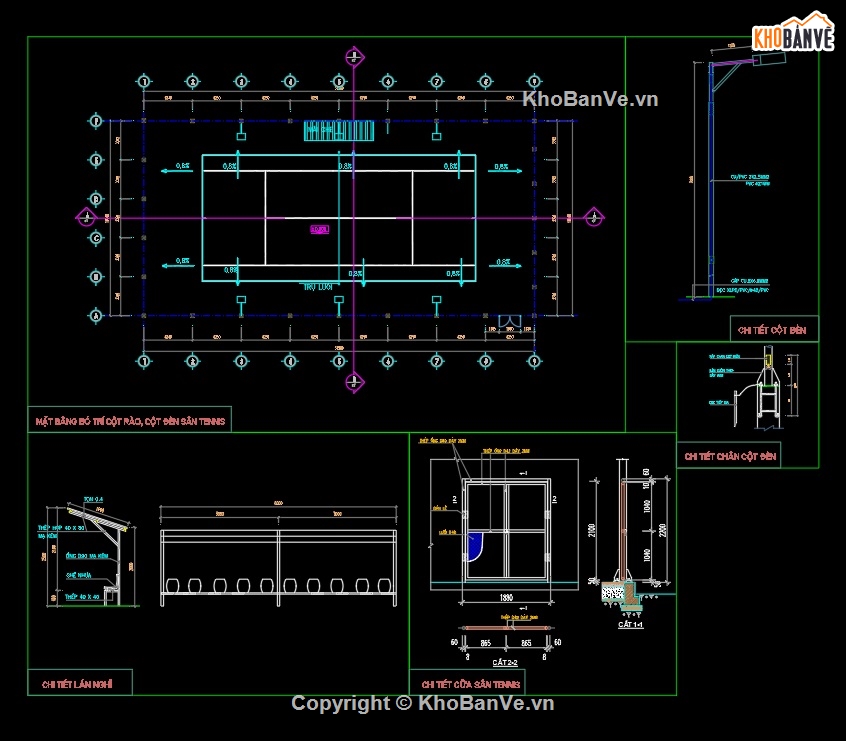 Bản vẽ thiết kế sân tennis,thiết kế sân bóng mini,Bản vẽ thiết kế sân bóng