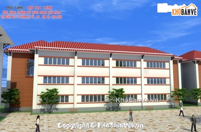 trường THPT Hoàng Diệu,bản vẽ trường THPT,thiết kế trường HOàng Diệu Asean,mẫu thiết kế THPT Hoàng Diệu