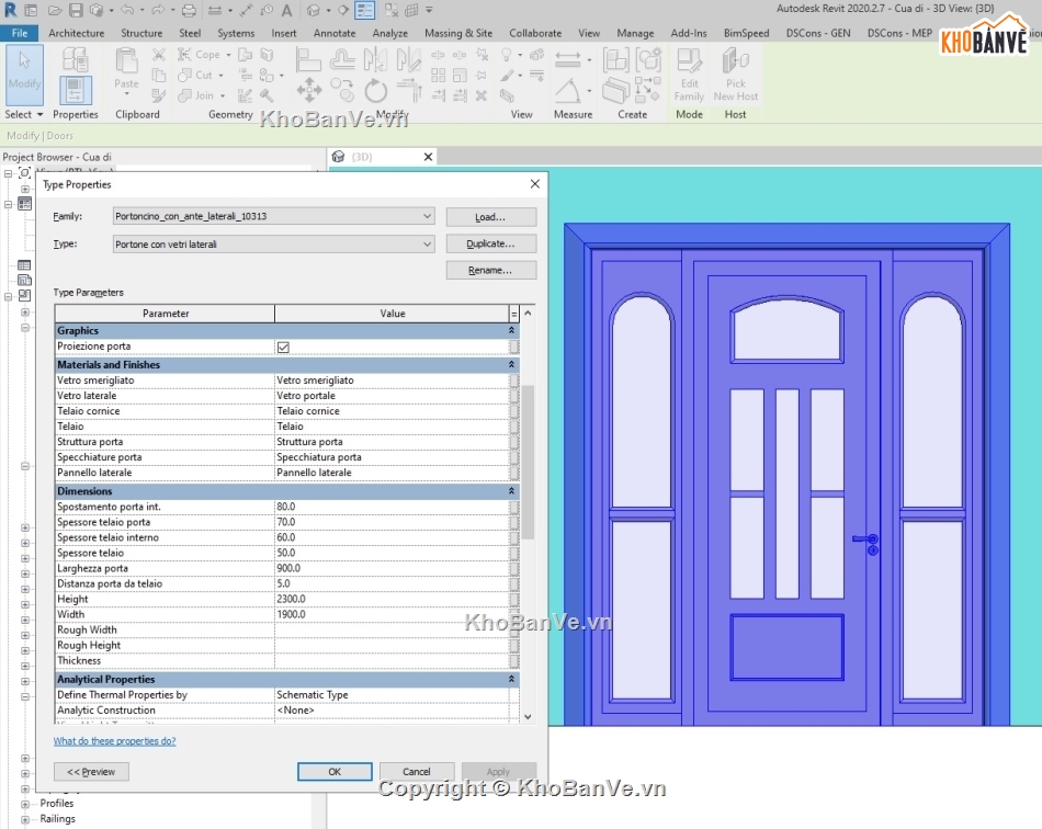 family revit,cửa đi,family cửa đi revit,thư viện cửa revit,mẫu cửa