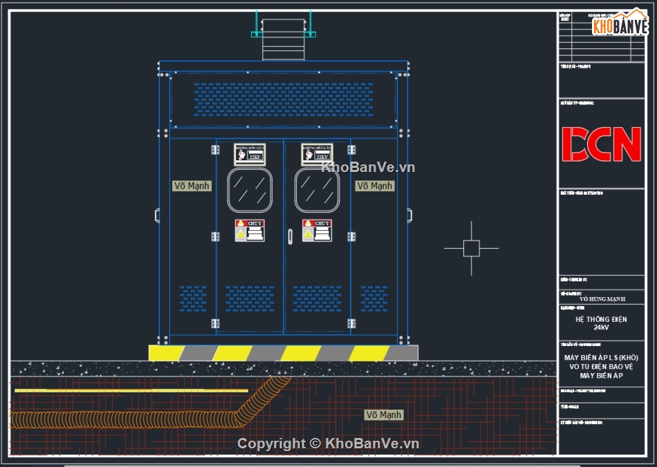Biện pháp thi công cáp ngầm trung thế,Bản vẽ biện pháp thi công ống nhựa hdpe gân xoắn,Biện pháp lắp đặt ống điện,Biện pháp thi công trạm biến áp ngồi,File Autocad trạm biến áp trụ thép