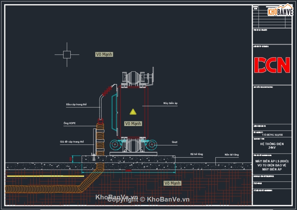 Biện pháp thi công cáp ngầm trung thế,Bản vẽ biện pháp thi công ống nhựa hdpe gân xoắn,Biện pháp lắp đặt ống điện,Biện pháp thi công trạm biến áp ngồi,File Autocad trạm biến áp trụ thép