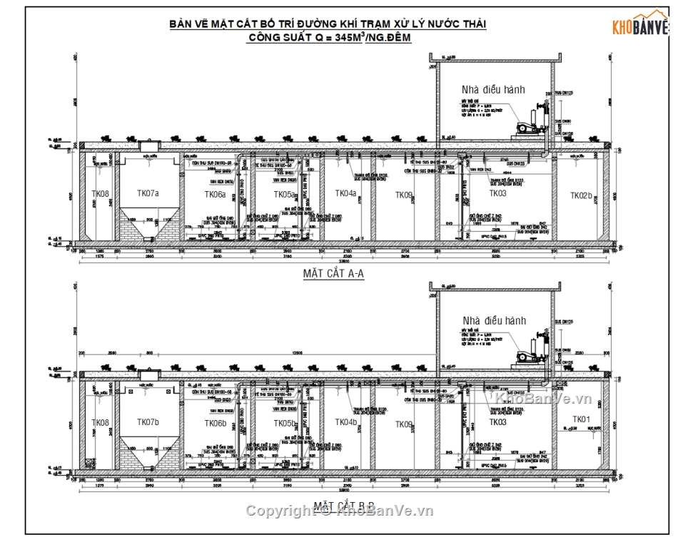 trạm xử lý nước thải,Bể xử lý nước thải khu dân cư,nước thải khu dân cư,trạm xử lý nước thải 345m3,QCVN14:2025/BTNMT,nước thải khu đô thị