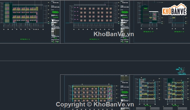 Bản vẽ trường học 4 tầng,bản vẽ trường học,tiểu học 4 tầng,vẽ trường học,bản vẽ trường tiểu học,Trường học 4 tầng 16 phòng