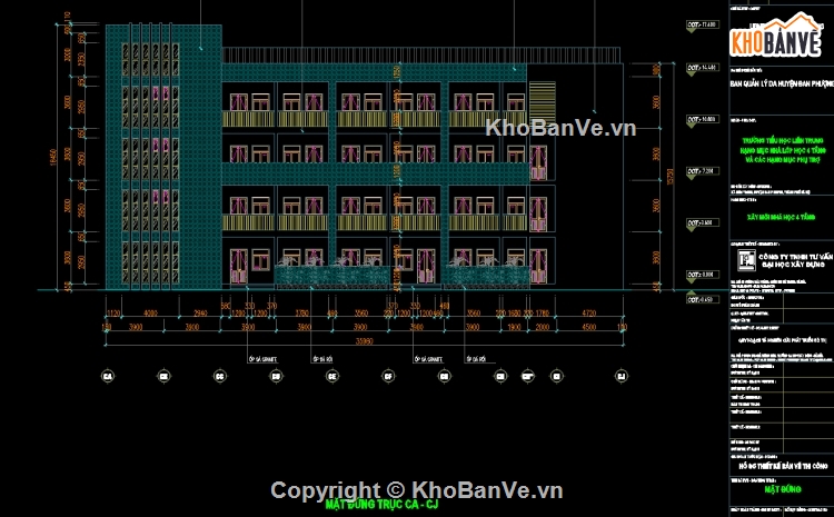 Bản vẽ trường học 4 tầng,bản vẽ trường học,tiểu học 4 tầng,vẽ trường học,bản vẽ trường tiểu học,Trường học 4 tầng 16 phòng