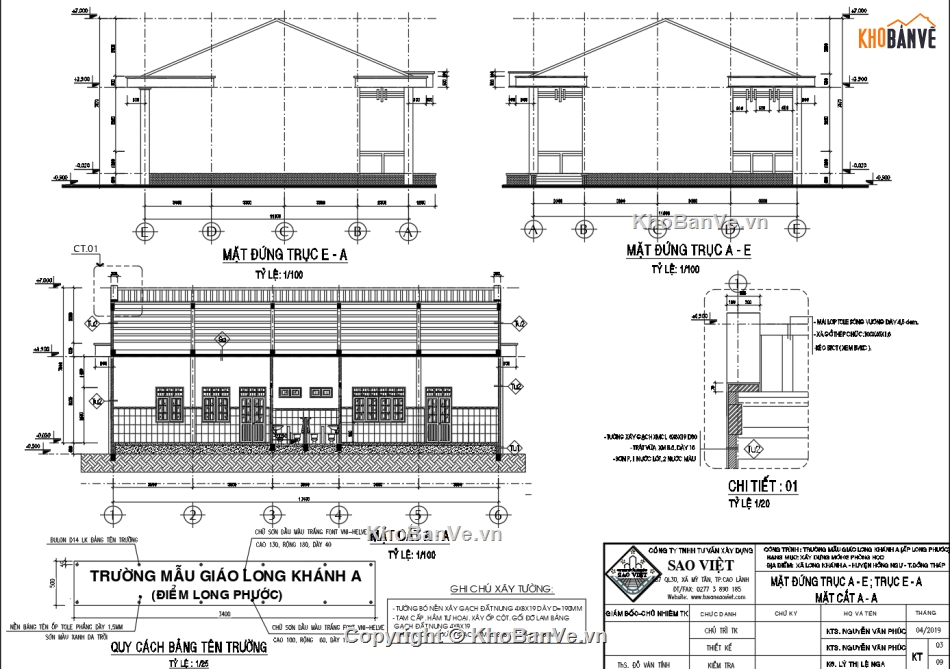 Bản vẽ trường mầm non,Bản vẽ trường mẫu giáo,Bản vẽ trường mầm non 11.9x17.4m