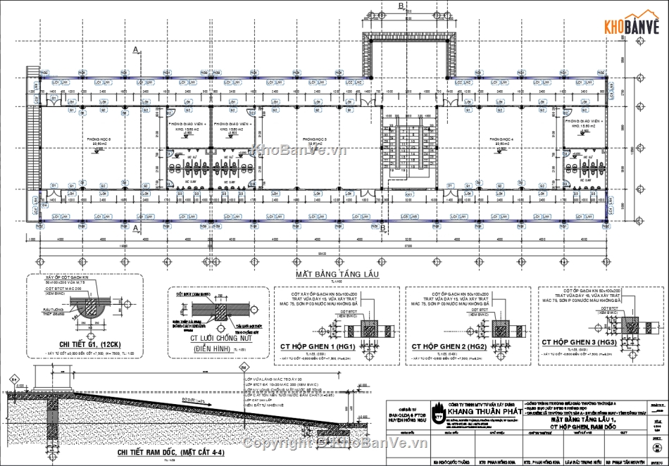 Bản vẽ cad trường mầm non,Bản vẽ trường mầm non,Bản vẽ thiết kế thi công trường mầm non