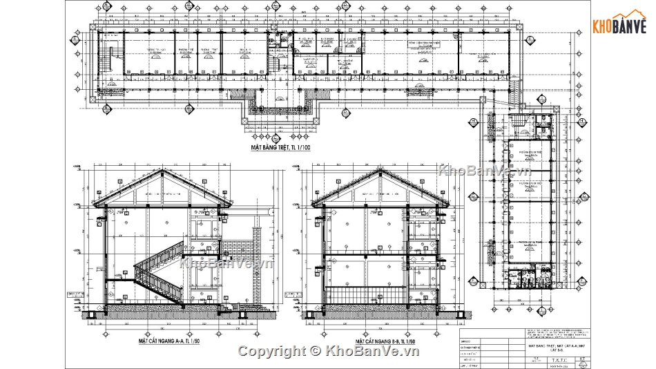 bản vẽ trường tiểu học,dự án trường tiểu học,Bản vẽ trường tiểu học Phú Thành A2