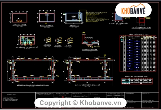 Bản vẽ,Bản vẽ autocad,bể nước trường học