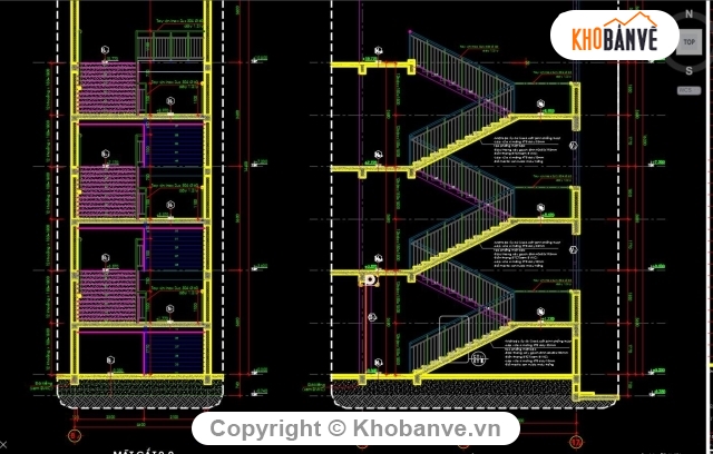 trường học 4 tầng,Bản vẽ trường học 4 tầng,trường trung học cơ sở,File thiết kế trường học,trường THCS 4 tầng 22x62m