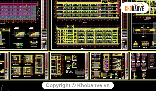 trường học 4 tầng,Bản vẽ trường học 4 tầng,trường trung học cơ sở,File thiết kế trường học,trường THCS 4 tầng 22x62m