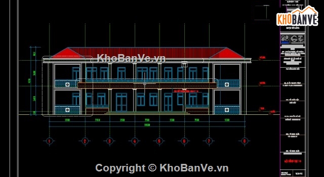 file cad trường,file autocad trường học,trường trung học cơ sở,bản vẽ trường học