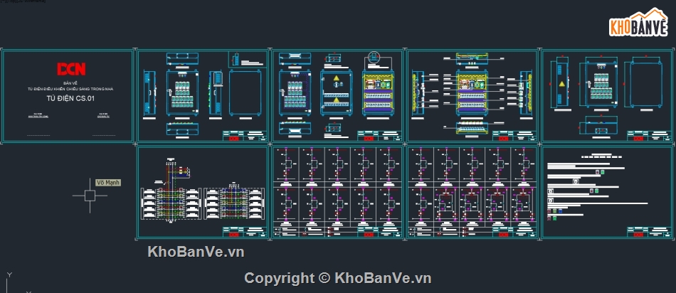 tủ điện,Tủ điện chiếu sáng,File cad tủ điện 3 pha,Bản vẽ tủ điện thi công,Bản vẽ tủ điện solar