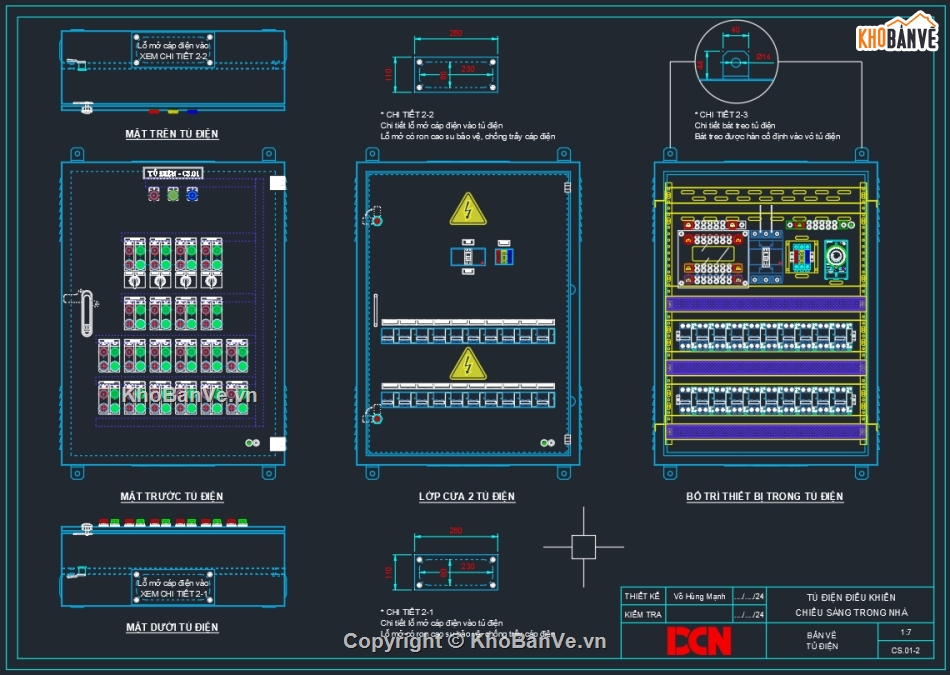 tủ điện,Tủ điện chiếu sáng,File cad tủ điện 3 pha,Bản vẽ tủ điện thi công,Bản vẽ tủ điện solar